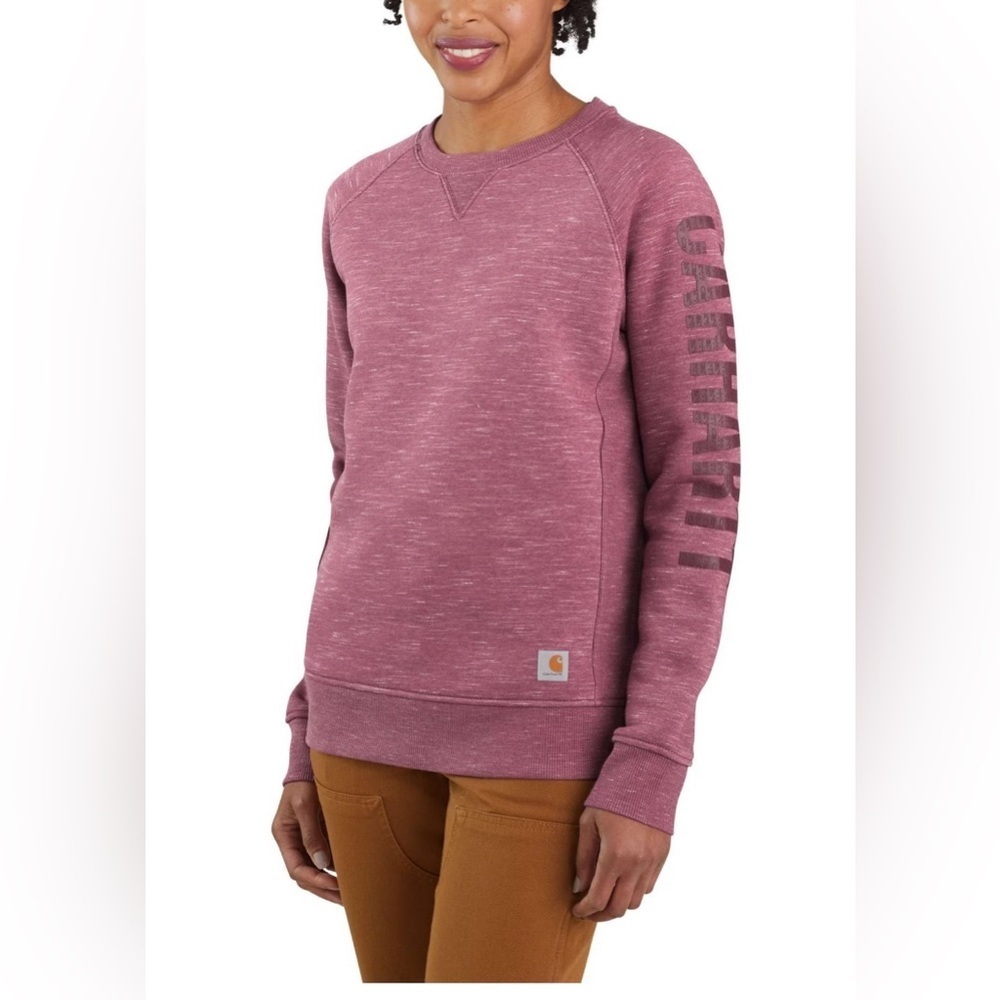 Carhartt Sweater Pullover Relaxed Fit Burgundy Crewneck Cotton Size M